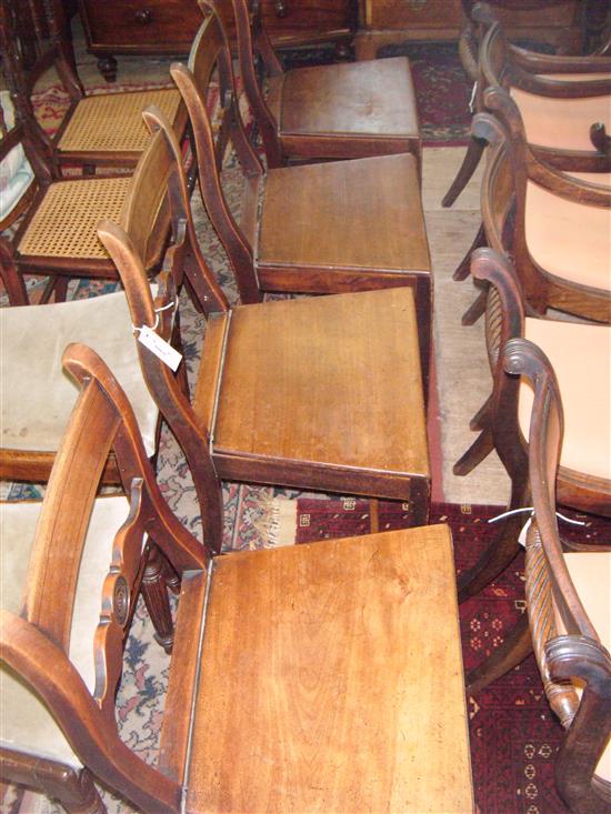 Set of four 19th century fruitwood woodseat chairs